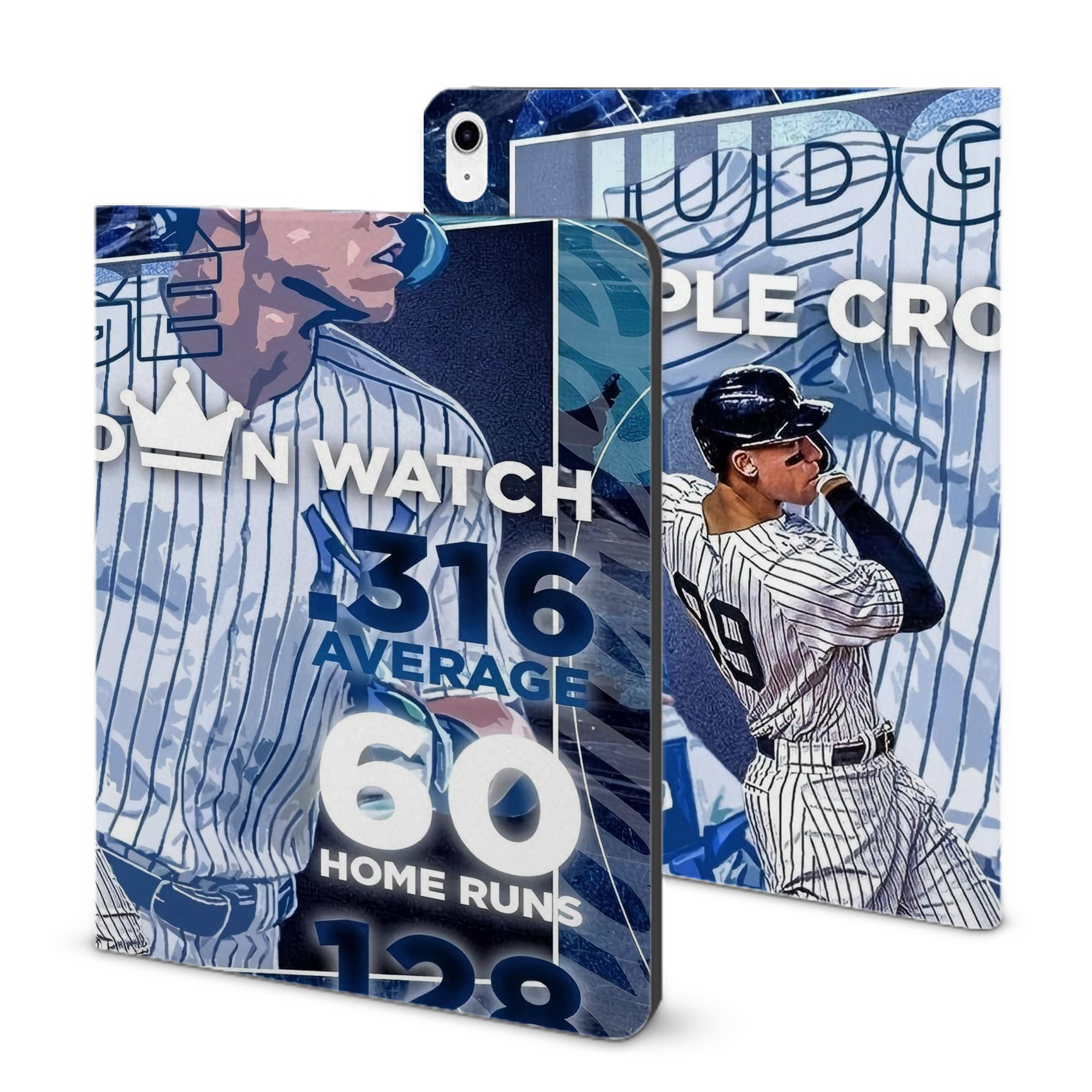 Aaron Judge Triple Crown Watch IPad Case Without Pencil Slot – Book-Style Cover With PU Leather & TPU – Slim, Durable, Scratch-Resistant, Full Protection & Easy Access